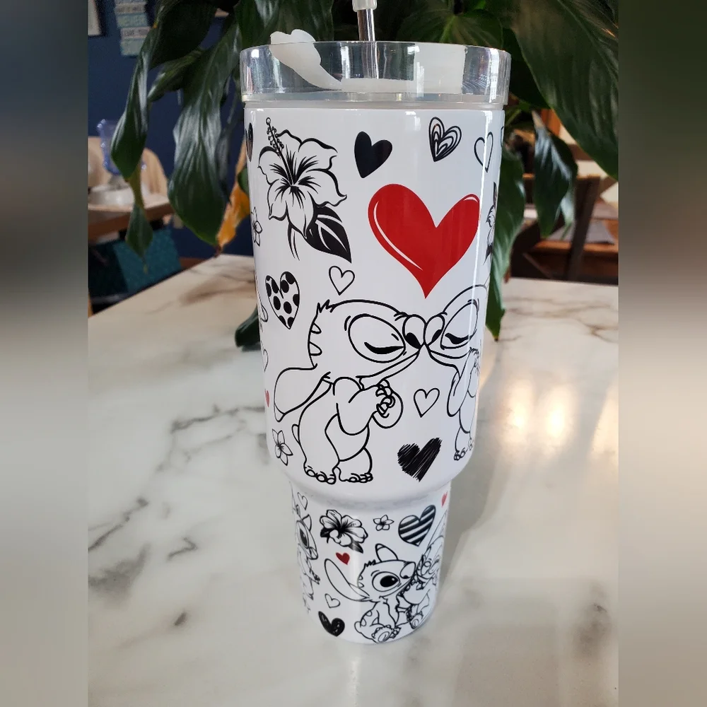 Stitch & Angel LOVE 40oz Traveler Tumbler 🎉sale